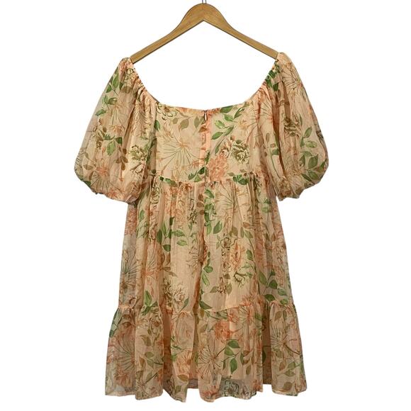 Lovecolette Floral Babydoll Dress - Peach - Medium - Picture 2 of 13